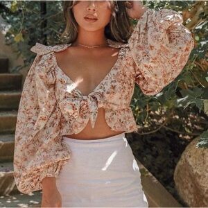 TULAROSA Bristol Top in Dried Rose Floral